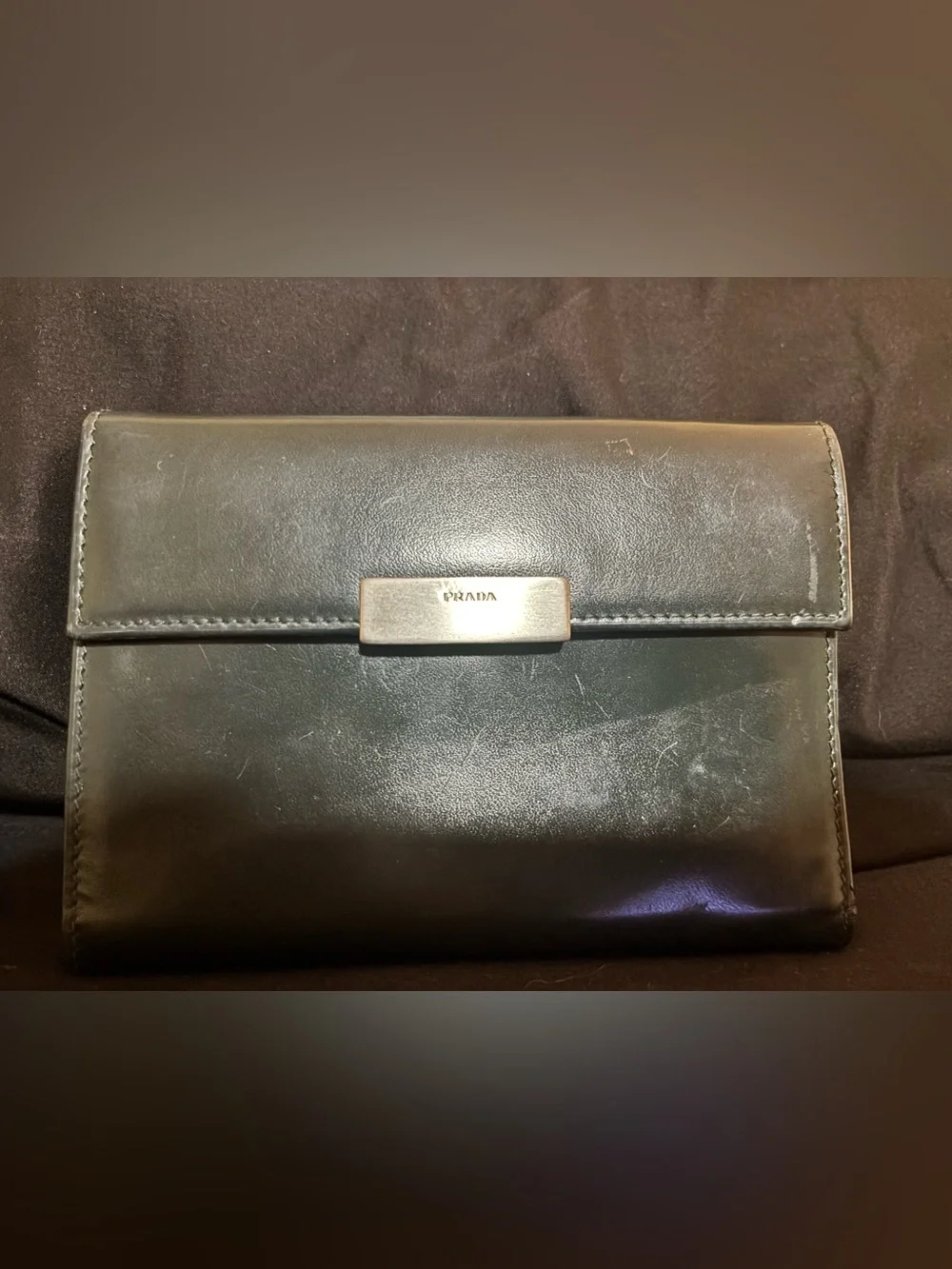 Prada Black Calf Leather Continental Wallet - Picture 2 of 7